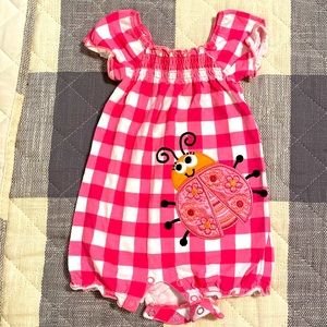 Pink and white onesie 0-3mos